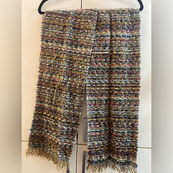 Guillaume de Mons Paris Scarf Mohair Wool Acrylic Blend Fringe multicolor - Picture 1 of 8